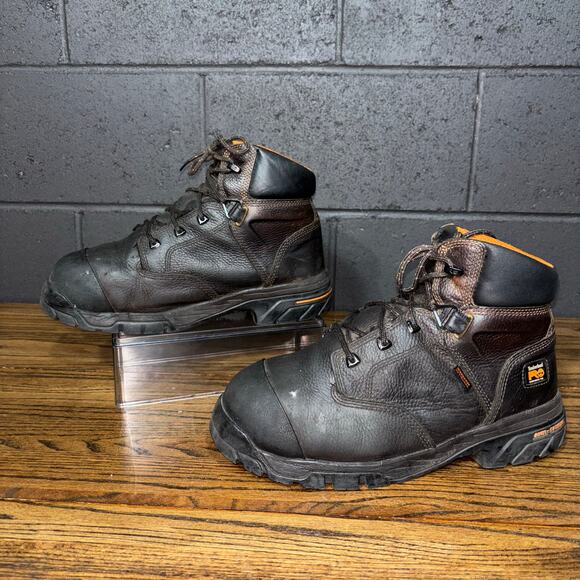 Timberland PRO 89697 Men’s 11W Steel Toe Pit Boss Work Boots Brown Leather - Picture 2 of 8